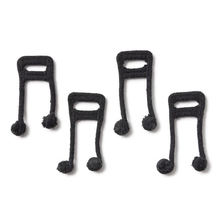 Wasbare vloerkleden - Lorena Canals wasbaar vloerkleed Musical Notes Natural Black - Vloerkledenloods