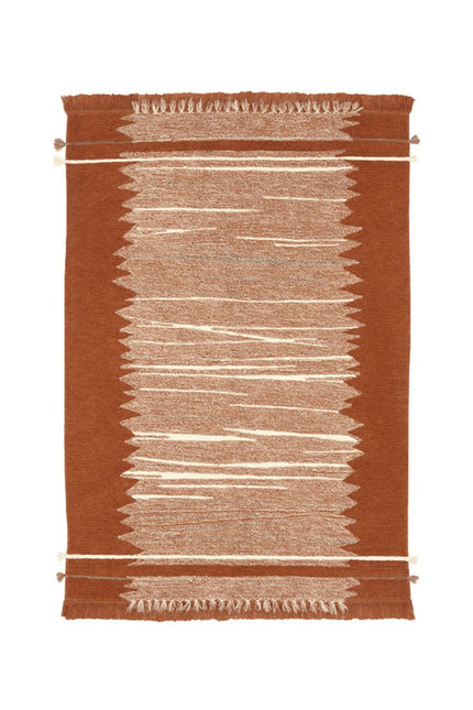 Wasbare vloerkleden - Lorena Canals wasbaar vloerkleed Nomad Sumak Terracotta - Vloerkledenloods