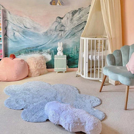 Wasbare vloerkleden - Lorena Canals wasbaar vloerkleed Puffy Dream Blauw - Vloerkledenloods