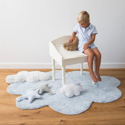 Wasbare vloerkleden - Lorena Canals wasbaar vloerkleed Puffy Dream Blauw - Vloerkledenloods