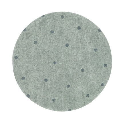 Wasbare vloerkleden - Lorena Canals wasbaar vloerkleed Round Dot Blauw Salie - Vloerkledenloods