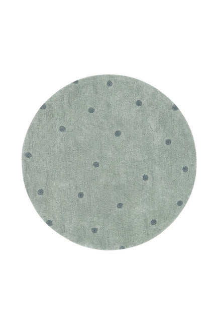 Wasbare vloerkleden - Lorena Canals wasbaar vloerkleed Round Dot Blauw Salie - Vloerkledenloods