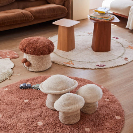 Wasbare vloerkleden - Lorena Canals wasbaar vloerkleed Round Dot Chestnut - Vloerkledenloods