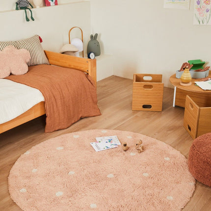 Wasbare vloerkleden - Lorena Canals wasbaar vloerkleed Round Dot Roos - Vloerkledenloods