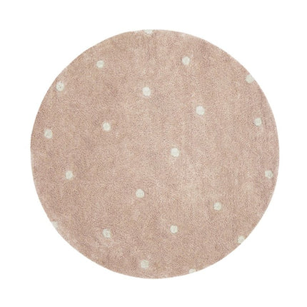 Wasbare vloerkleden - Lorena Canals wasbaar vloerkleed Round Dot Roos - Vloerkledenloods