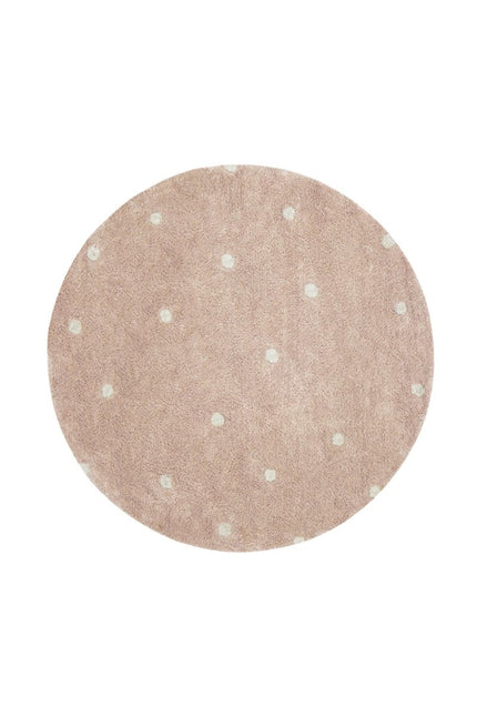 Wasbare vloerkleden - Lorena Canals wasbaar vloerkleed Round Dot Roos - Vloerkledenloods