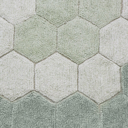 Wasbare vloerkleden - Lorena Canals wasbaar vloerkleed Round Honeycomb Blauw Salie - Vloerkledenloods