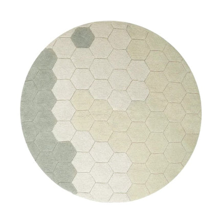 Wasbare vloerkleden - Lorena Canals wasbaar vloerkleed Round Honeycomb Blauw Salie - Vloerkledenloods