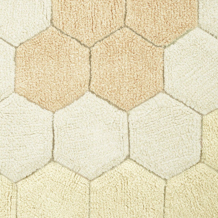Wasbare vloerkleden - Lorena Canals wasbaar vloerkleed Round Honeycomb Golden - Vloerkledenloods