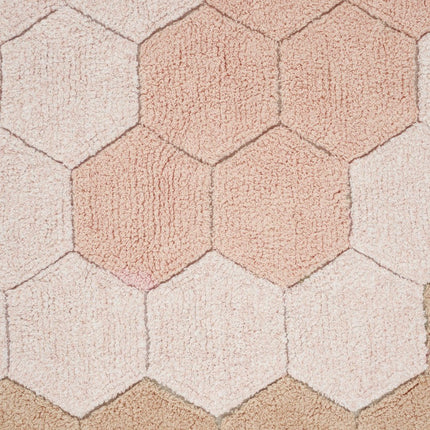 Wasbare vloerkleden - Lorena Canals wasbaar vloerkleed Round Honeycomb Roos - Vloerkledenloods