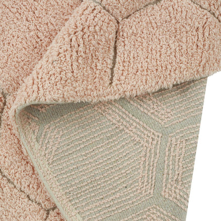 Wasbare vloerkleden - Lorena Canals wasbaar vloerkleed Round Honeycomb Roos - Vloerkledenloods