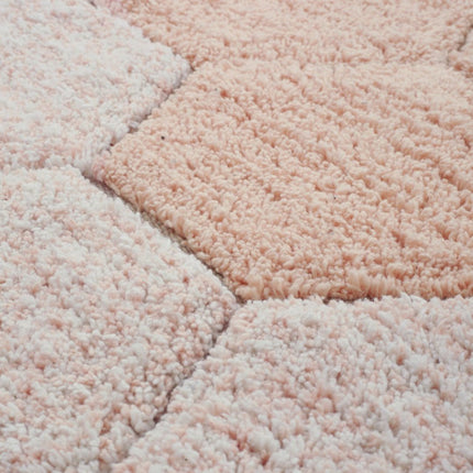 Wasbare vloerkleden - Lorena Canals wasbaar vloerkleed Round Honeycomb Roos - Vloerkledenloods