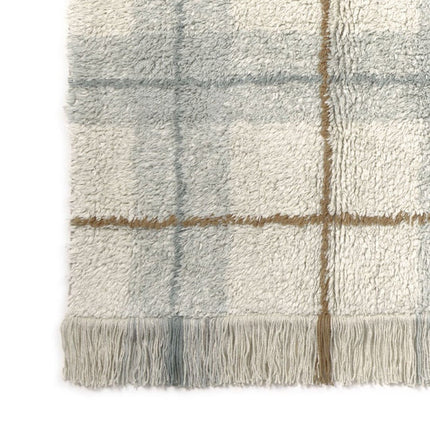 Wasbare vloerkleden - Lorena Canals wasbaar vloerkleed Tartan Blauw Salie - Vloerkledenloods