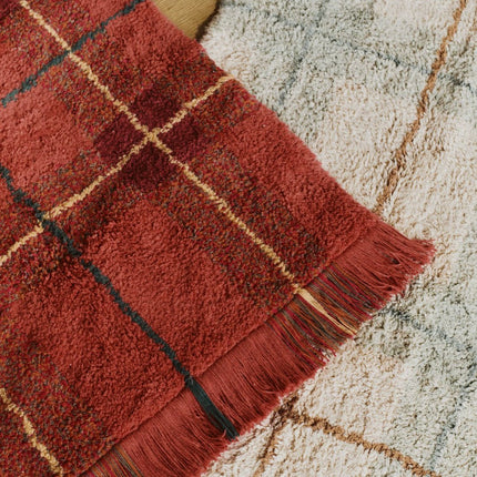 Wasbare vloerkleden - Lorena Canals wasbaar vloerkleed Tartan Blauw Salie - Vloerkledenloods