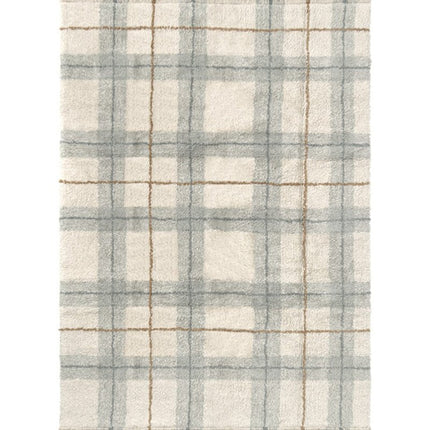 Wasbare vloerkleden - Lorena Canals wasbaar vloerkleed Tartan Blauw Salie - Vloerkledenloods