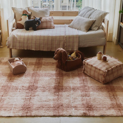 Wasbare vloerkleden - Lorena Canals wasbaar vloerkleed Tartan Roos - Vloerkledenloods