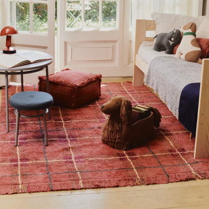 Wasbare vloerkleden - Lorena Canals wasbaar vloerkleed Tartan Vintage Rood - Vloerkledenloods