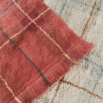 Wasbare vloerkleden - Lorena Canals wasbaar vloerkleed Tartan Vintage Rood - Vloerkledenloods