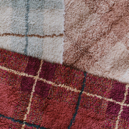 Wasbare vloerkleden - Lorena Canals wasbaar vloerkleed Tartan Vintage Rood - Vloerkledenloods