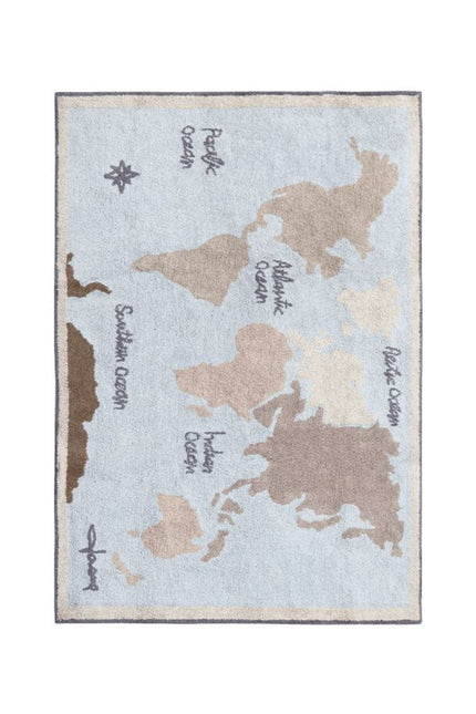 Wasbare vloerkleden - Lorena Canals wasbaar vloerkleed Vintage Map - Vloerkledenloods