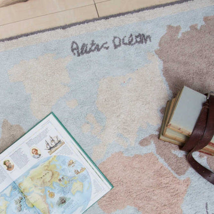 Wasbare vloerkleden - Lorena Canals wasbaar vloerkleed Vintage Map - Vloerkledenloods