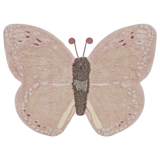 Wasbare vloerkleden - Lorena Canals wasbaar vloerkleed Washable Animal Baby Butterfly - Vloerkledenloods
