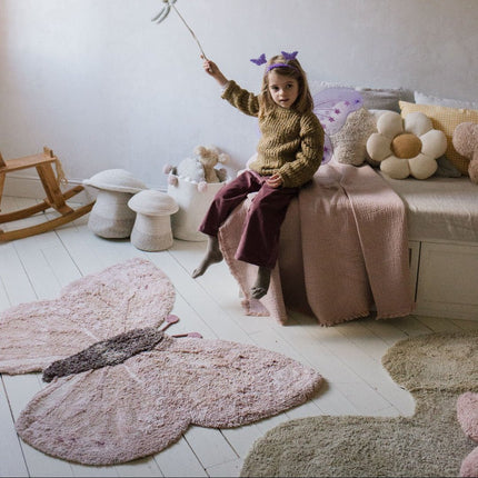 Wasbare vloerkleden - Lorena Canals wasbaar vloerkleed Washable Animal Baby Butterfly - Vloerkledenloods