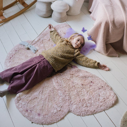 Wasbare vloerkleden - Lorena Canals wasbaar vloerkleed Washable Animal Baby Butterfly - Vloerkledenloods