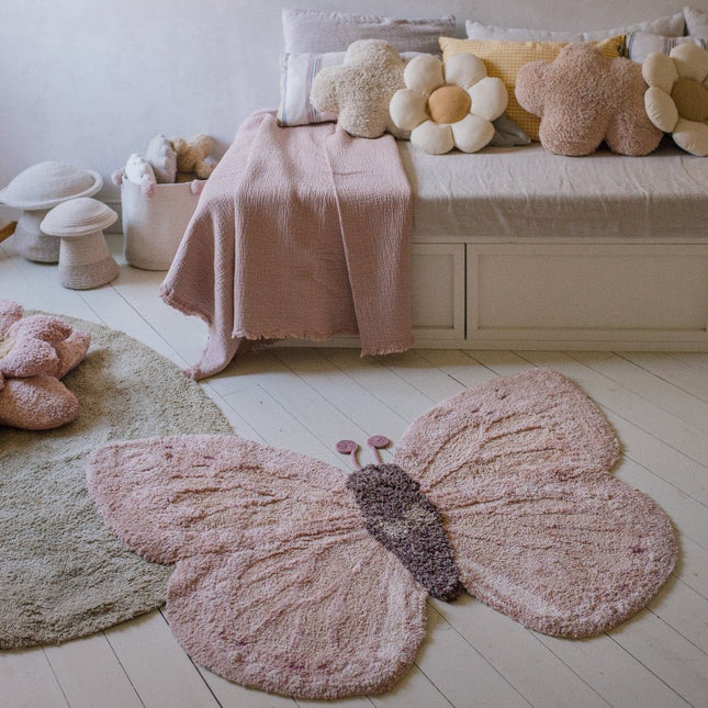Wasbare vloerkleden - Lorena Canals wasbaar vloerkleed Washable Animal Baby Butterfly - Vloerkledenloods