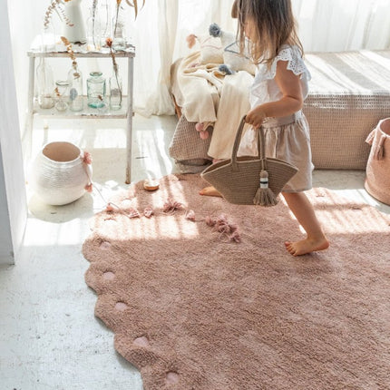 Wasbare vloerkleden - Lorena Canals wasbaar vloerkleed Washable Pinecone Vintage Nude - Vloerkledenloods