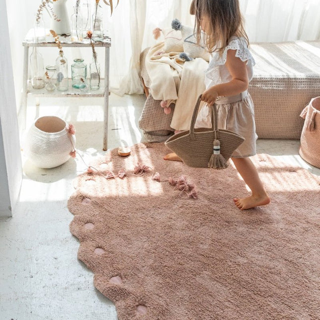 Wasbare vloerkleden - Lorena Canals wasbaar vloerkleed Washable Pinecone Vintage Nude - Vloerkledenloods