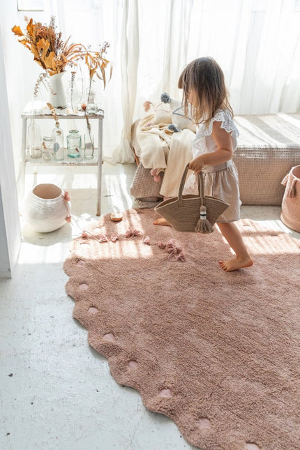 Wasbare vloerkleden - Lorena Canals wasbaar vloerkleed Washable Pinecone Vintage Nude - Vloerkledenloods