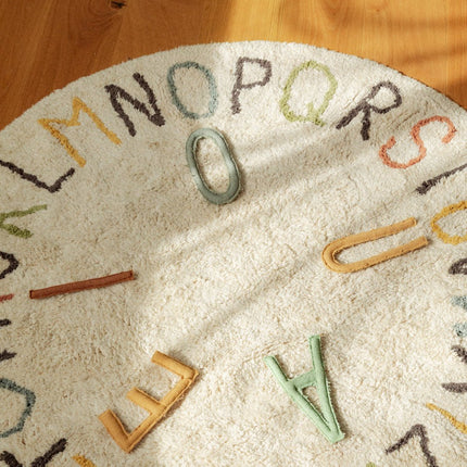 Wasbare vloerkleden - Lorena Canals wasbaar vloerkleed Washable Play ABC color and letters - Vloerkledenloods