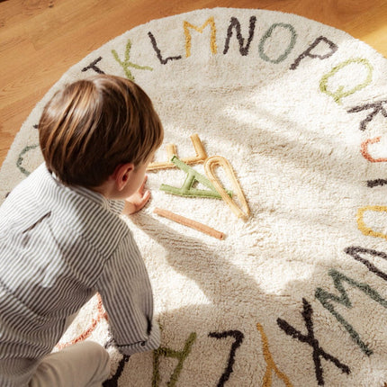 Wasbare vloerkleden - Lorena Canals wasbaar vloerkleed Washable Play ABC color and letters - Vloerkledenloods
