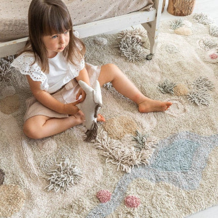 Wasbare vloerkleden - Lorena Canals wasbaar vloerkleed Washable Play Path of Nature - Vloerkledenloods