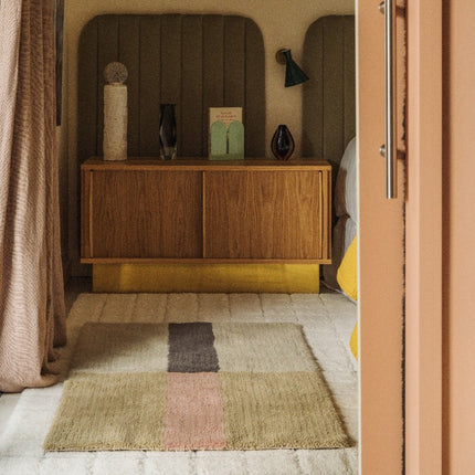 Wasbare vloerkleden - Lorena Canals wasbaar vloerkleed Wool Chroma Dusty Roze - Vloerkledenloods