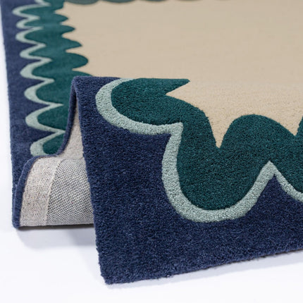 Wollen lopers - Flair Rugs wollen loper Wiggle Teal - Vloerkledenloods