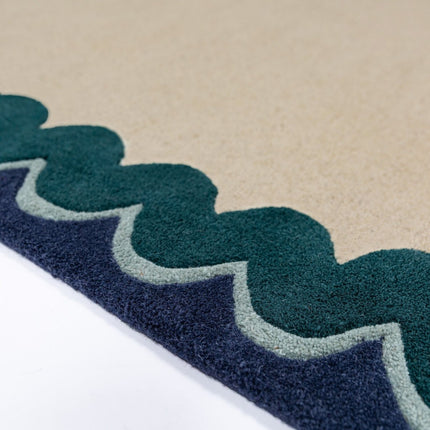 Wollen lopers - Flair Rugs wollen loper Wiggle Teal - Vloerkledenloods