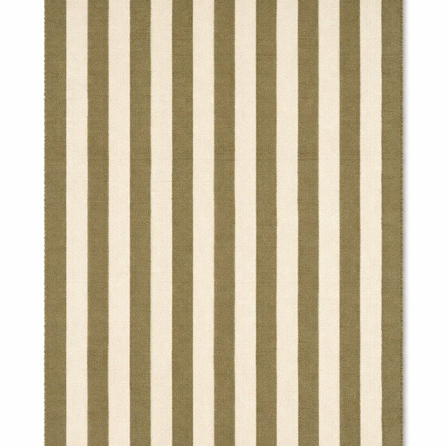 Wollen Lopers - Lorena Canals Cabana Lines wollen loper Stripes Naturel/Kaki - Vloerkledenloods