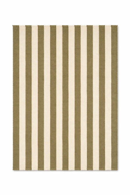 Wollen Lopers - Lorena Canals Cabana Lines wollen loper Stripes Naturel/Kaki - Vloerkledenloods