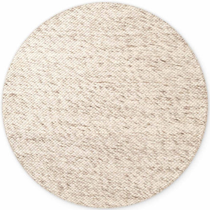 Wollen vloerkleden - Elle Decoration Lyon rond wollen vloerkleed Beans Naturel Crème/Bruin - Vloerkledenloods