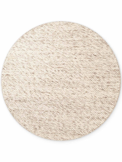 Wollen vloerkleden - Elle Decoration Lyon rond wollen vloerkleed Beans Naturel Crème/Bruin - Vloerkledenloods