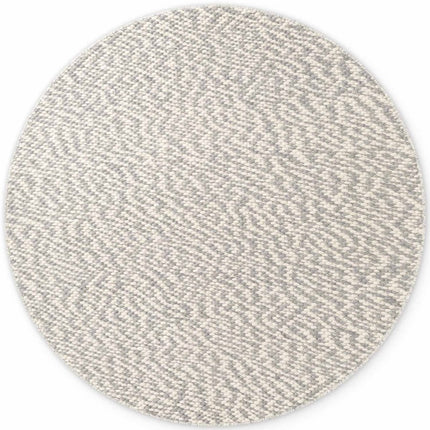 Wollen vloerkleden - Elle Decoration Lyon rond wollen vloerkleed Beans Naturel Crème/Grijs - Vloerkledenloods