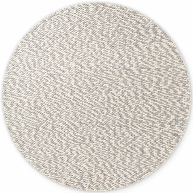 Wollen vloerkleden - Elle Decoration Lyon rond wollen vloerkleed Beans Naturel Crème/Grijs - Vloerkledenloods
