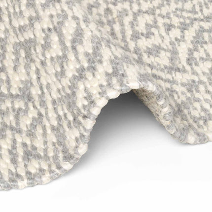 Wollen vloerkleden - Elle Decoration Lyon rond wollen vloerkleed Beans Naturel Crème/Grijs - Vloerkledenloods