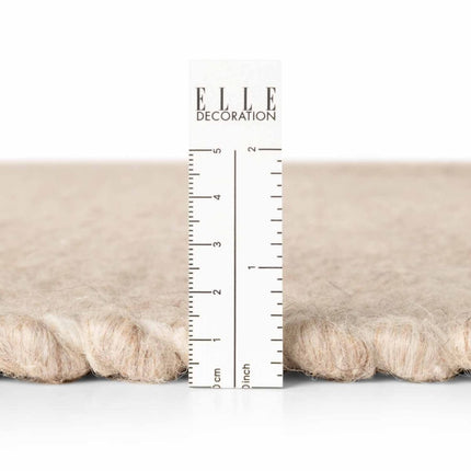 Wollen vloerkleden - Elle Decoration Lyon rond wollen vloerkleed Beans Naturel/Beige - Vloerkledenloods