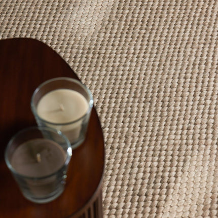 Wollen vloerkleden - Elle Decoration Lyon rond wollen vloerkleed Beans Naturel/Beige - Vloerkledenloods