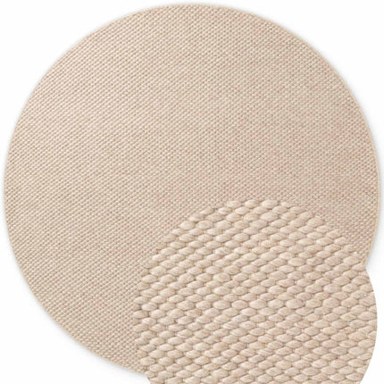 Wollen vloerkleden - Elle Decoration Lyon rond wollen vloerkleed Beans Naturel/Beige - Vloerkledenloods