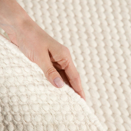 Wollen vloerkleden - Elle Decoration Lyon rond wollen vloerkleed Beans Naturel/Crème - Vloerkledenloods