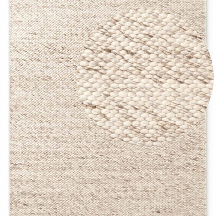 Wollen vloerkleden - Elle Decoration Lyon wollen vloerkleed Beans Naturel Crème/Bruin - Vloerkledenloods